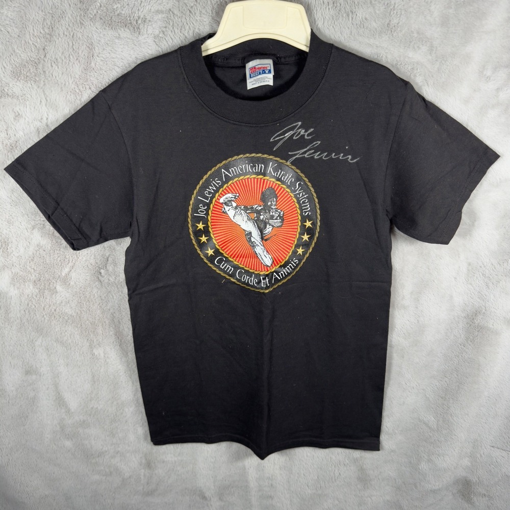 Vintage Signed Joe Lewis American Karate Systems Hanes Beefy-T Shirt Mens Small‎